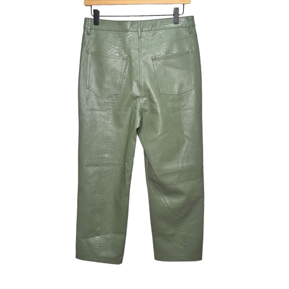 Aritzia Wilfred THE MELINA™ Pant Python-embossed Vegan Leather Straight Leg Sage - Picture 10 of 13